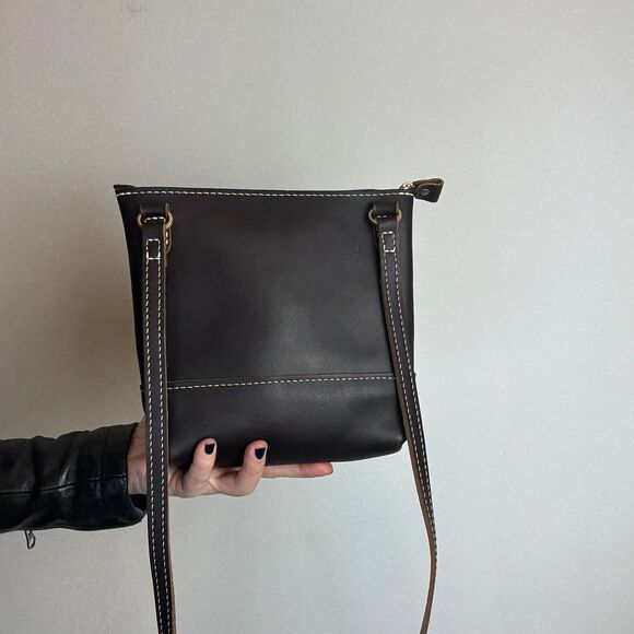 Portland Brown Leather Crossbody Bag - Picture 3 of 6